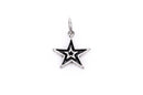 Double STAR Sterling Silver Charm Pendant,  pms0184