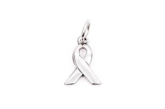 AWARENESS RIBBON Sterling Silver Charm Pendant,  pms0126