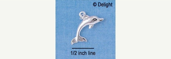 1 silver plated DOLPHIN Charm  chs1221