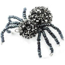 1 BLACK Bead SPIDER charm pendant, pave beads, seed beads, cho0120