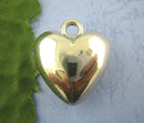 15 Lightweight Acrylic Heart Charms, silver coated metallic, 26mm x 23mm, cha0093