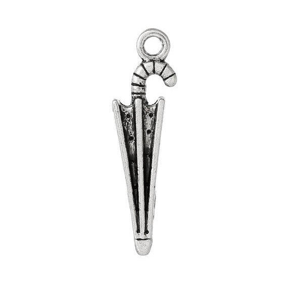 10 Antique Silver RAIN UMBRELLA Charm Pendants  chs1437