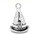 4 Silver Tibetan Style Metal WITCH'S Hat Charm Pendants  chs0639