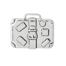 3 Large Antique Silver TRAVEL SUITCASE Charm Pendants  chs1456