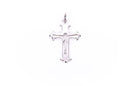 Bright Cutout CRUCIFIX CROSS Sterling Silver Charm Pendant,  pms0230