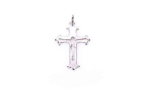 Bright Cutout CRUCIFIX CROSS Sterling Silver Charm Pendant,  pms0230