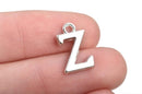 8 Letter Z Alphabet Charms Silver Plated Monogram, 15mm, chs2580