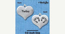 1 TWINS BABY Feet Silver Plated Heart Charm Pendant chs1096