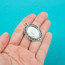 5 Picture Frame Charm Pendant Blank for Cameo . Tibetan Silver Style . 6 pieces chs0116