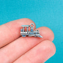 10 TRAIN ENGINE Charm Pendants, Locomotive, Antique Silver chs2128