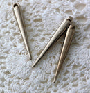 12 DARK SILVER Metallic Acrylic Spikes for Hoop Earrings . Small . 35mm . cha0073