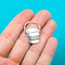 5  Silver Tone SAND PAIL Bucket  Charms Pendants  chs0216