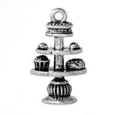 5 CUPCAKE DESSERT Tray Charm Pendants 28x17mm, cupcake tower pendant, cake charms, party favors, chs2290