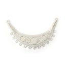 5 LARGE Silver Plated Metal CRESCENT Bib Pendants, 3-1/2" across fits 10mm and 8mm round cabochons, chs2322