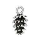 10 Silver Tone Metal PINE CONE Charm Pendants 15x8mm chs0522