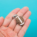 1 RHINESTONE FOOTBALL Pendant . brown crystals, white enamel, silver base  chs0061