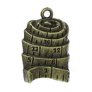 10 Bronze MEASURING TAPE Ruler Charm Pendants, antiqued bronze metal, large 1" long chb0380