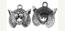 4 Silver Metal PANTHER or TIGER Wildcat Mascot School Team Charms or Pendants chs0729