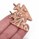 4 ARROWHEAD Charm Pendants, hammered copper metal, reversible arrow head, 52x27mm, chc0081