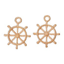 50 Rose Gold Metal SHIP WHEEL Charm Pendants, 18x15mm, cho0160b