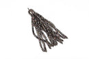 Crystal Bead Tassel Charm Pendant, SMOKY GREY Ab crystals with Gunmetal cap, about 3" long cho0205
