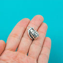 3 Antiqued Silver Tone HAND GRENADE Charm Pendants chs0118