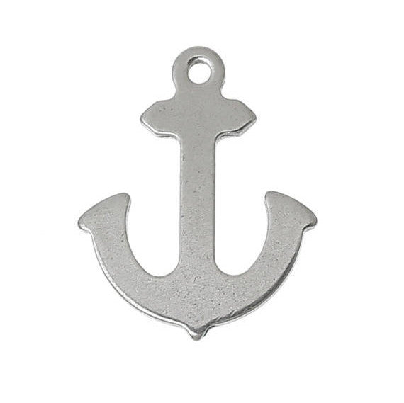 5 ANCHOR Stainless Steel Charm Pendants,  5/8" chs1656