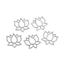 10 Large Silver LOTUS FLOWER Charm Pendants, 21x20mm, chs2668