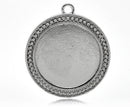 2 Silver Tone Metal Round Picture Frame Charm Pendant Blank for Cameo . inside diameter is 30mm, chs0459