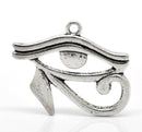 5 Antique Silver EYE of HORUS Charm Pendants  chs1332