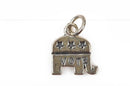 REPUBLICAN ELEPHANT Vote 2016, Election 2016 Sterling Silver Charm Pendant, 1/2" pms0401