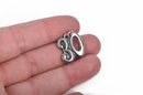 2 Stainless Steel NUMBER THIRTY Charm Pendants, 10 age, thirtieth 30th anniversary, charm, 19x17.5mm chs2827