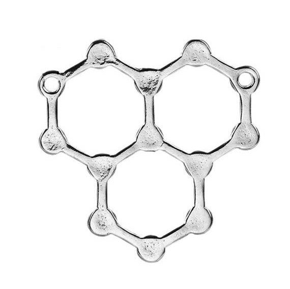5 WATER Molecule Chemistry Charms, Silver Tone Charm Pendants, Science Charms, 29x29mm, chs2388