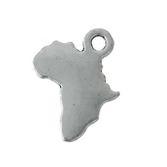 10 AFRICA Charms, Africa Pendants, 12x10mm, chs2420