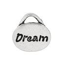 10 Antique Silver Stamped "Dream" Oval Charm Pendants  chs1431