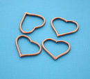 10 Copper Metal OPEN CURVY Heart Charm Connector Links . chc0004