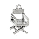 6 Antique Silver 3D DIRECTOR'S Chair Charm Pendants  chs1341