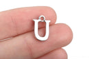 8 Letter U Alphabet Charms Silver Plated Monogram, 15mm, chs2583