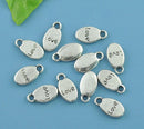 10 Oval LOVE Pewter Charm Pendants   chs1363