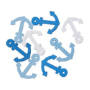 100 Painted Wood ANCHOR Charm Pendants . shades of blue, white, 25x20mm, cho0083