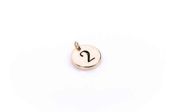 Gold Plated Circle Disc Charm Pendant, number 2,   chg0104