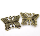 2 Antique Bronze BUTTERLFY Multi-hole Connector Jewelry Findings . chb0223