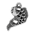 10 - Antique Silver KOI FISH Carp Charm Pendants  chs0774