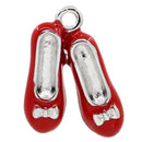 1 Charm Pendant, silver and enamel, RUBY RED Slippers che0173a