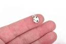 SOCCER BALL Deluxe Silver Plated Charm 8mm, che0253
