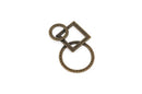 4 Bronze Geometric Shape Pendant Connectors, antiqued bronze plated, 35x21mm chb0366