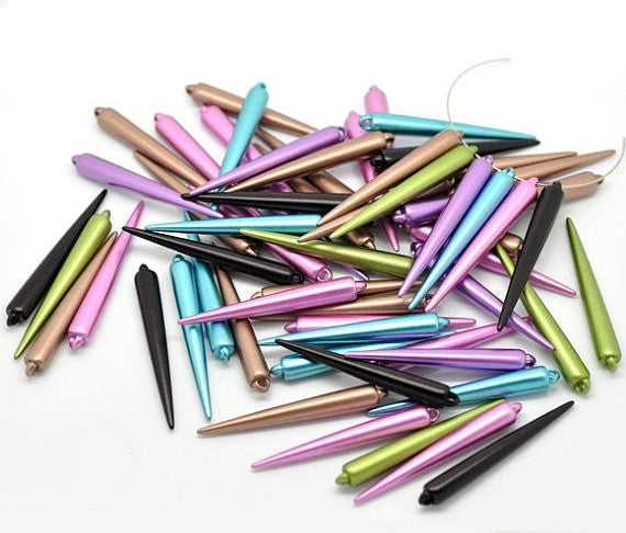 12 Acrylic Spikes for Hoop Earrings, large 2" long 52x7mm  cha0161