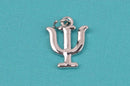 4 PSI Letter Silver Plated Charms, Greek Letter . Sorority Sister .  Silver Plated Pendant, 3/4" tall includes jump ring, chs2215