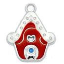 2 Silver Enamel GINGERBREAD HOUSE Christmas Charms Pendants che0205