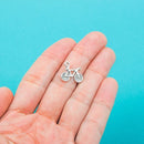10 Antique Silver Tone Metal Pewter BICYCLE Charm Pendants  15x13mm  chs0101